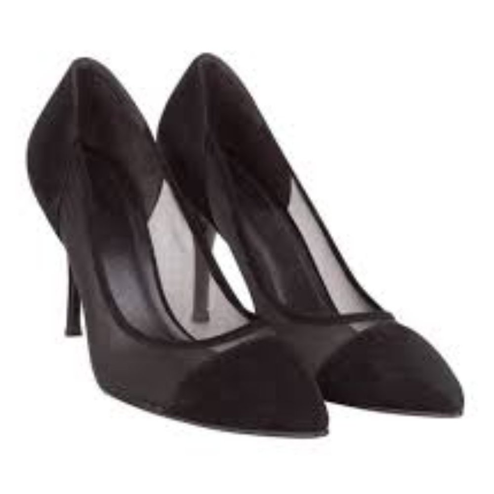 Sandro mesh and suede Annie pump, Size 8 (38)